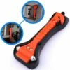 2 In 1 Mini Car Safety Hammer Life Saving Escape Emergency Hammer Seat Belt Cutter Window Glass Breaker Car Rescue Red Hammer