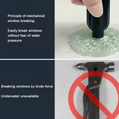 Marteau De Sécurité Pour Voiture,Brise-vitre Avec Coupe-Ceinture De Sécurité - Auto Car Window Glass Hammer Breaker Metal Emergent Escape Tool Pour L'auto-Sauvetage -Pas Cher Pro Bricoleur Magasin 100182700 3
