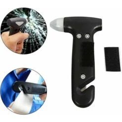 Marteau Pour Vitrier Marteau D'urgence Marteau Brise-vitre Marteau De Secours Voiture Automobile Marteau De Sauvetage Coupe-Ceinture De Sécurité Noir Guazhuni -Pas Cher Pro Bricoleur Magasin 100208109 3
