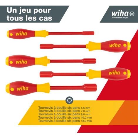 Wiha VDE Jeu De Tournevis 5 Pièces 6 Pans Extérieurs C71516 3 Wiha VDE Jeu De Tournevis 5 Pièces 6 Pans Extérieurs C71516 – Image 3