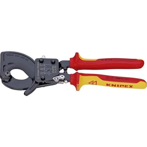 Knipex 95 36 250 Coupe-câble à Cliquet Adapté Pour (technique D'isolation) Câbles En Alu Et En Cuivre, à 1 Ou Plusieurs Fils 32 Mm 240 Mm² C98898 1 Knipex 95 36 250 Coupe-câble à Cliquet Adapté Pour (technique D'isolation) Câbles En Alu Et En Cuivre, à 1 Ou Plusieurs Fils 32 Mm 240 Mm² C98898