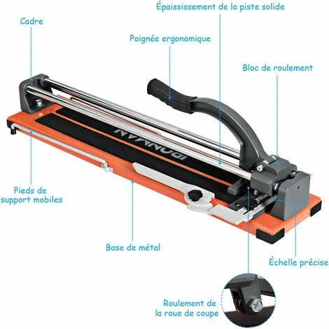 COSTWAY Coupe Carreaux Manuel Professionnel Longueur De Coupe 610MM Coupe Carrelage Épaisseur De Coupe 5-12MM Angle Réglable 0 °-60 ° Pour Porcelaine, Céramique 2 COSTWAY Coupe Carreaux Manuel Professionnel Longueur De Coupe 610MM Coupe Carrelage Épaisseur De Coupe 5-12MM Angle Réglable 0 °-60 ° Pour Porcelaine, Céramique – Image 2