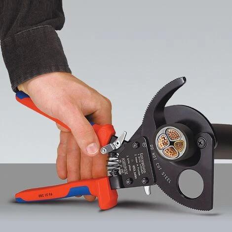 KNIPEX Cisaille à Câbles Longueur Totale 280 Mm Maxi. 52 (380 Mm² Gaines Multi-composants 4 KNIPEX Cisaille à Câbles Longueur Totale 280 Mm Maxi. 52 (380 Mm² Gaines Multi-composants – Image 4