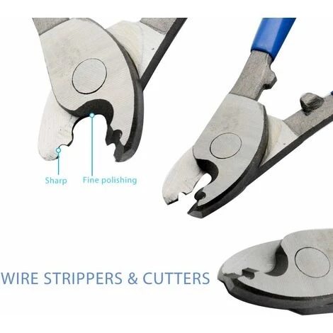 Pince à Dénuder 215 Mm Coupe-câble électrique Réglable Cisaille Câble électrique Outil De Coupe Pour Couper Les Câbles Gainés En Aluminium, Cuivre Et Plastique 4 Pince à Dénuder 215 Mm Coupe-câble électrique Réglable Cisaille Câble électrique Outil De Coupe Pour Couper Les Câbles Gainés En Aluminium, Cuivre Et Plastique – Image 4