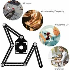 Outil De Gabarit Multi-angle Règle De Mesure Règle En Alliage D'aluminium Multifonctions Souverain Règle Poreuse Outil De Rapporteur, Outil De Gabarit D'angle, Convient Aux Travailleurs -Pas Cher Pro Bricoleur Magasin 27204441 3