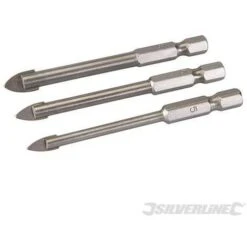 Silverline Forets 6 Pans Pour Carrelage Et Verre, 3 Pcs, 5, 6 Et 8 Mm, 5. 6 Et 8 Mm