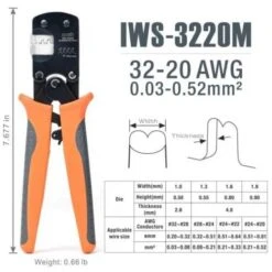 Pince à Sertir Pour Micro Cosses 0,03-0,52 Mmq 32-20 AWG -Pas Cher Pro Bricoleur Magasin 40032011 3