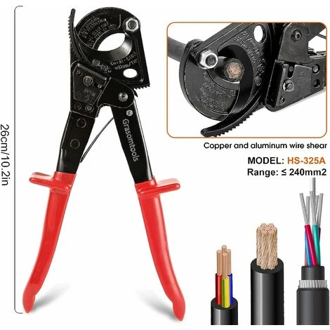 TRIO Coupe-câble à Cliquet HS 325A - Pour Couper Jusqu'à 240 Mm² - Pour Aluminium Et Cuivre(1 Article) 5 TRIO Coupe-câble à Cliquet HS 325A - Pour Couper Jusqu'à 240 Mm² - Pour Aluminium Et Cuivre(1 Article) – Image 5