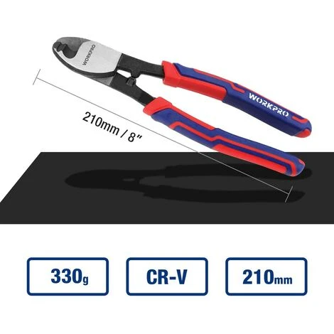 WORKPRO Pince Coupe-Câble 210mm, Idéal Pour Couper Les Câbles En Cuivre, En Aluminium Et Les Câbles Electriques 2 WORKPRO Pince Coupe-Câble 210mm, Idéal Pour Couper Les Câbles En Cuivre, En Aluminium Et Les Câbles Electriques – Image 2