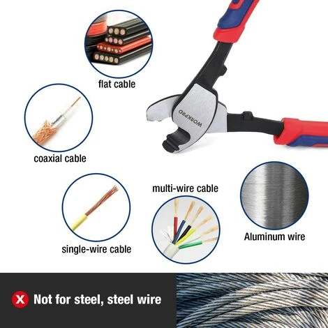 WORKPRO Pince Coupe-Câble 210mm, Idéal Pour Couper Les Câbles En Cuivre, En Aluminium Et Les Câbles Electriques 5 WORKPRO Pince Coupe-Câble 210mm, Idéal Pour Couper Les Câbles En Cuivre, En Aluminium Et Les Câbles Electriques – Image 5