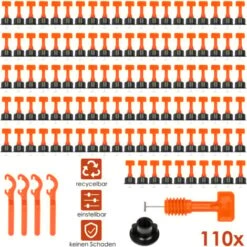 Hengda Système De Nivellement De Carreaux 220 Pièces Pack Entretoises De Niveleurs De Carreaux Réutilisables Pour La Construction