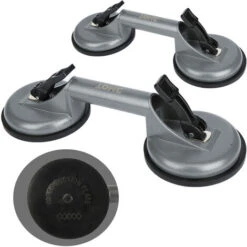 Hengda 2x Ventouses 100KG Poignée De Maintien Ventouse à Vide Pour Verre Ventouse à Vide Pour Verre