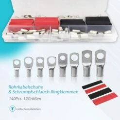 Cosses De Câble En Cuivre étamé, Cosses De Câble, Connecteurs à Sertir, 140 Pièces Cosses à Anneau Pour Gaine Thermorétractable Macaron -Pas Cher Pro Bricoleur Magasin 53106891 3