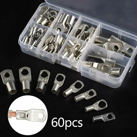 Kit De Connecteurs à Sertir Pour Bague De Cosse De Câble De Soudure De Batterie De Terminal De Tube De Cuivre 60pcs Macaron 5 Kit De Connecteurs à Sertir Pour Bague De Cosse De Câble De Soudure De Batterie De Terminal De Tube De Cuivre 60pcs Macaron – Image 5