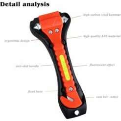 Nouveau Pack Léger 2 Outil D'évacuation D'urgence Avec Marteau De Sauvetage Et Coupeur De Ceinture De Sécurité Outil De Survie De Premiers Soins -Pas Cher Pro Bricoleur Magasin 54846151 4