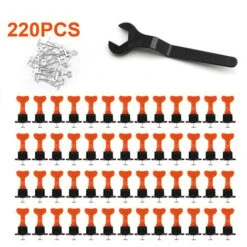 VINGO Système De Nivellement De Carreaux 220 Pièces Pack Entretoises De Niveleurs De Carreaux Réutilisables Pour La Construction