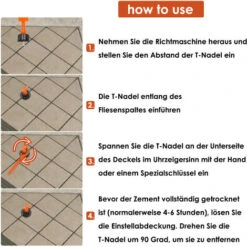 Hengda Kit De Système De Nivellement 110pcs Leveller De Carrelage Réutilisable Niveleur De Tuiles Type T Et 4pcs Clé Construction De Murs En Céramique -Pas Cher Pro Bricoleur Magasin 56130799 3