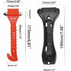 Marteaux De Secours , Marteau Brise-vitre Et Coupe 2 En 1 Brise Vitre Coupe Ceinture Voiture Brise Vitre D'urgence 2pcs -Pas Cher Pro Bricoleur Magasin 57297554 3