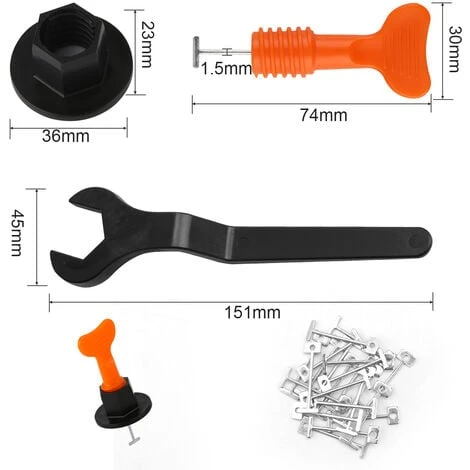 SWANEW Système De Nivellement De Carreaux 110 Pièces Pack Entretoises De Niveleurs De Carreaux Réutilisables Pour La Construction 2 SWANEW Système De Nivellement De Carreaux 110 Pièces Pack Entretoises De Niveleurs De Carreaux Réutilisables Pour La Construction – Image 2