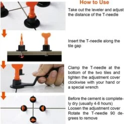 SWANEW Système De Nivellement De Carreaux 110 Pièces Pack Entretoises De Niveleurs De Carreaux Réutilisables Pour La Construction 8 SWANEW Système De Nivellement De Carreaux 110 Pièces Pack Entretoises De Niveleurs De Carreaux Réutilisables Pour La Construction -Pas Cher Pro Bricoleur Magasin 57503414 4