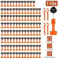 SWANEW Système De Nivellement De Carreaux 220 Pièces Pack Entretoises De Niveleurs De Carreaux Réutilisables Pour La Construction