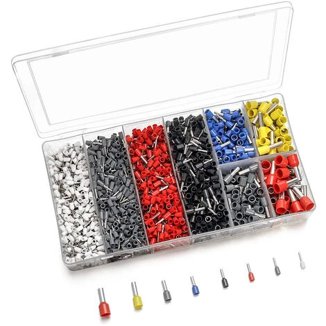 Lilaris 1800 Pcs Boîtes à Bornes Sertir Isolées Embouts De Câblage Câble De Cosses 0,5-10,00 Mm² Pour Pince Électricien 1 Lilaris 1800 Pcs Boîtes à Bornes Sertir Isolées Embouts De Câblage Câble De Cosses 0,5-10,00 Mm² Pour Pince Électricien