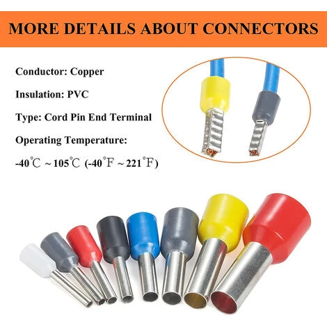 Lilaris 1800 Pcs Boîtes à Bornes Sertir Isolées Embouts De Câblage Câble De Cosses 0,5-10,00 Mm² Pour Pince Électricien 4 Lilaris 1800 Pcs Boîtes à Bornes Sertir Isolées Embouts De Câblage Câble De Cosses 0,5-10,00 Mm² Pour Pince Électricien – Image 4