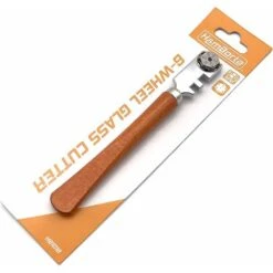 Coupe-verre Professionnel à 6 Roues Avec Roues De Coupe En Carbure De Tungstène Pour Coupes De 2 à 6 Mm Sur Les Verres, Les Miroirs Et Les Vitraux, Poignée En Bois Ajustée