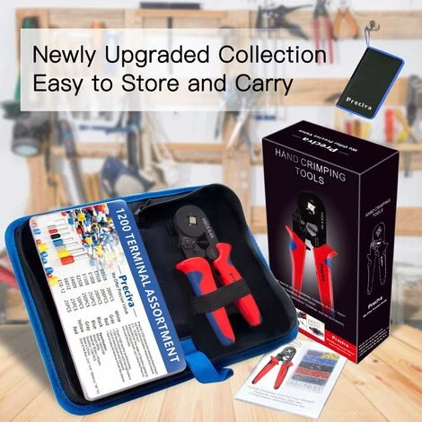 Pince à Sertir Avec 1200 Cosses Isolées à Sertir De 0.25mm² à 10mm². Pince électricien, Outils, Bornes électriques (Pince à Sertir+1200 Cosses) 2 Pince à Sertir Avec 1200 Cosses Isolées à Sertir De 0.25mm² à 10mm². Pince électricien, Outils, Bornes électriques (Pince à Sertir+1200 Cosses) – Image 2