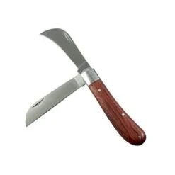 E-ROBUR COUTEAU D&039,ÉLECTRICIEN 2 LAMES MANCHE EN BOIS - 424005