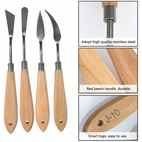 Couteaux à Palette 10Pcs Couteaux à Peindre Acrylique En Acier Inoxydable Avec Poignée Grattoirs à Peinture Kit Pour Peinture à L'huile, Peinture De Couleur, Peinture Acrylique 2 Couteaux à Palette 10Pcs Couteaux à Peindre Acrylique En Acier Inoxydable Avec Poignée Grattoirs à Peinture Kit Pour Peinture à L'huile, Peinture De Couleur, Peinture Acrylique – Image 2