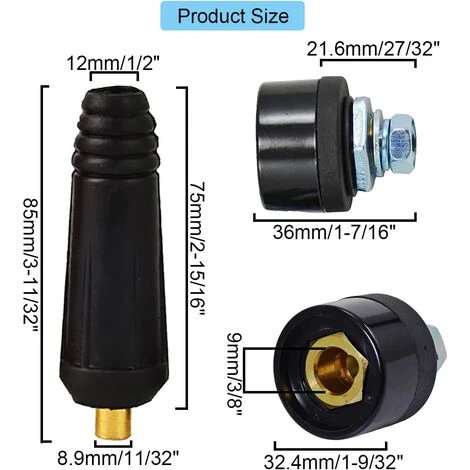 Connecteur TIG Câble De Soudure Panel Socket Set DKJ10-25 & DKZ10-25 Rapide Montage 2pcs 2 Connecteur TIG Câble De Soudure Panel Socket Set DKJ10-25 & DKZ10-25 Rapide Montage 2pcs – Image 2