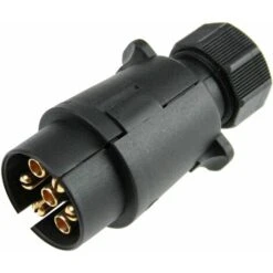 Fiche Remorque 7 Broches, Mâle, Connecteur Voiture, Caravane, 12 V Black,Yeurié