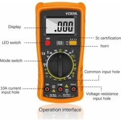 GP Multimètre Numérique,Multimètre Automatique Numérique,Testeur Electrique Professionnel,Voltmètre/Résistance/Continuité/Diodes Postuler à Laboratoires, Usines -Pas Cher Pro Bricoleur Magasin 69016147 4