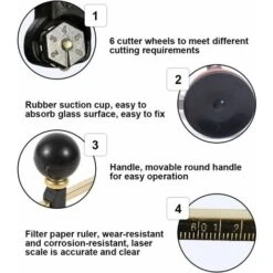 Déstockage Coupe-Verre Circulaire Avec Ventouse Outils De Coupe, Diamant Coupe Diamètre Du Cercle 400 Mm Pour Amateurs Coupeurs De Verre Professionnels -Pas Cher Pro Bricoleur Magasin 69251531 2