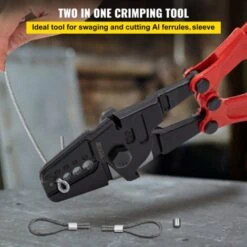 VEVOR Pince à Sertir Hydraulique 24", Pince Coupe Cable Acier Allié, Pince à Sertir 5 Rainures Pour Manchon 1/16'', 3/32'', 1/8'', 5/32"et 3/16" -Pas Cher Pro Bricoleur Magasin 69343136 3