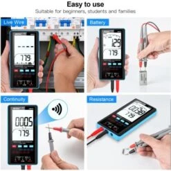 Multimètre Numérique MESTEK Testeur Electrique Digital Voltmètre Automatique 10000 Comptes TRMS Ampèremètre Ohmmètre Température CC/CA Tension Courant Capacité Résistance Diode Continuité Fréquence 9 Multimètre Numérique MESTEK Testeur Electrique Digital Voltmètre Automatique 10000 Comptes TRMS Ampèremètre Ohmmètre Température CC/CA Tension Courant Capacité Résistance Diode Continuité Fréquence -Pas Cher Pro Bricoleur Magasin 70196940 5