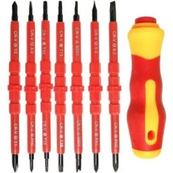 Ensemble De Tournevis électrique Isolé 7pcs Multifonctionnel 14 En 1 Kit D'outils De Réparation D'électricien En Alliage Interchangeable