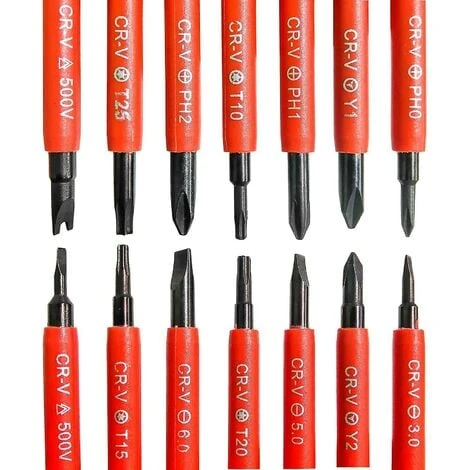 Ensemble De Tournevis électrique Isolé 7pcs Multifonctionnel 14 En 1 Kit D'outils De Réparation D'électricien En Alliage Interchangeable 4 Ensemble De Tournevis électrique Isolé 7pcs Multifonctionnel 14 En 1 Kit D'outils De Réparation D'électricien En Alliage Interchangeable – Image 4