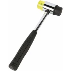 Rubber Hammer Double Head Mounting Hammer Double Sided Mallet Diameter 35 Mm Aluminium Hammer Tools Repair Kit (Black) X 1 Products For Home/Garden