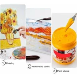 Couteaux à Peindre En Acier Inoxydable Artiste Peinture À L'huile Palette Couteau Spatule Peinture à L'huile Accessoires De Mélange De Couleur 5 Pièces -Pas Cher Pro Bricoleur Magasin 72249433 3