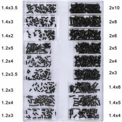 GDRHVFD 500 Pièces Vis Pour Lunettes Tete Ronde Kit De Vis Pour Ordinateur Portable Universel M1.2 M1.4 M2 Noir -Pas Cher Pro Bricoleur Magasin 74081764 5