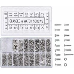 GDRHVFD 1000Pcs Micro Lunettes En Forme De Lunettes De Soleil Mini Assortiment Vis Montre écrou Kit De Réparation Pour Vis En Acier Inoxydable