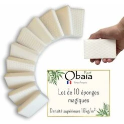 Eponge Magique Lot De 10 En Mélamine 3X Plus Résistant, Haute Densité Gomme De Nettoyage, Enlève Les Taches Et Traces Tenaces Sur Toutes Les Surfaces. Qualité Supérieure Extra Puissante Et Résistante