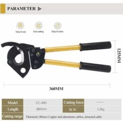 Déstockage Coupe-câble Manuel à Cliquet (CC-400) -Pas Cher Pro Bricoleur Magasin 76191902 3