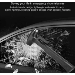 Marteau De Sécurité De Voiture - Longue Poignée Multi-fonction Voiture Sécurité Marteau Véhicule D'urgence Fenêtre Brisée Marteau Voiture évacuation D'urgence Outil Noir -Pas Cher Pro Bricoleur Magasin 76327674 5
