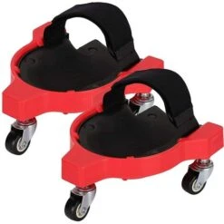 Genouillères Robustes Avec 3 Roulettes Et Coussinets En Gel Confortables Qui Pivotent à 360 Degrés Sans Se Soulever Du Sol Pour Tout Travail Au Sol 2 Pcs Rouge