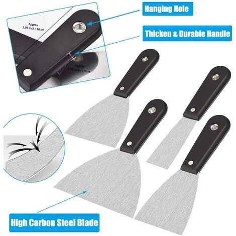 Couteaux à Enduire Jeu De Spatules En Acier Ensemble De Couteaux à Mastic Lot De 7 Pièces Avec Sac De Rangement Grattoir Mural Poignée En Plastique Antidérapant 3 Couteaux à Enduire Jeu De Spatules En Acier Ensemble De Couteaux à Mastic Lot De 7 Pièces Avec Sac De Rangement Grattoir Mural Poignée En Plastique Antidérapant – Image 3