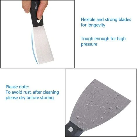 Couteaux à Enduire Jeu De Spatules En Acier Ensemble De Couteaux à Mastic Lot De 7 Pièces Avec Sac De Rangement Grattoir Mural Poignée En Plastique Antidérapant 4 Couteaux à Enduire Jeu De Spatules En Acier Ensemble De Couteaux à Mastic Lot De 7 Pièces Avec Sac De Rangement Grattoir Mural Poignée En Plastique Antidérapant – Image 4