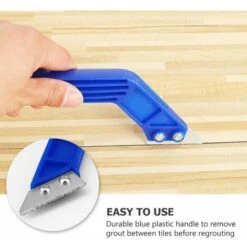 Lot De 4 Outils De Retrait De La Mortier, Râpe-joints, Grattoir Pour Carrelage, Cuisine, Salle De Bain, Sol Et Carrelage De Nettoyage Bleu Et Noir -Pas Cher Pro Bricoleur Magasin 76705148 3